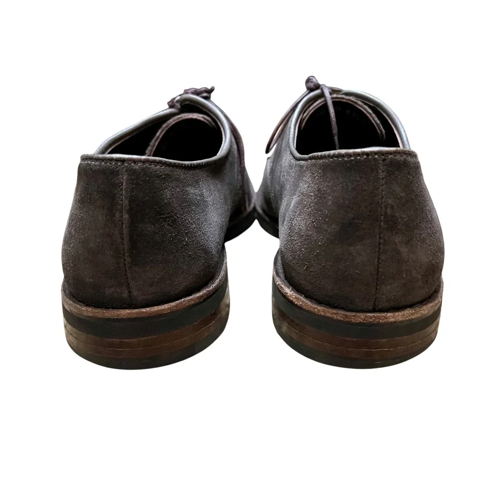 Allen Edmonds Nomad Derby‎ Shoes Mens 9.5 D Grey Suede Plain Toe Blucher Preppy